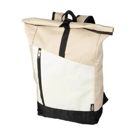 Mochila rolltop RPET 600D con doble cremallera