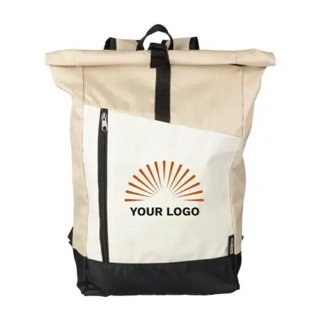 Mochila rolltop RPET 600D con doble cremallera