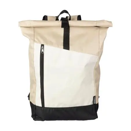 Mochila rolltop RPET 600D con doble cremallera