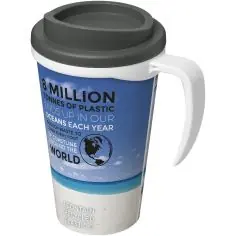 Vaso térmico plástico reciclado doble pared 350 ml tapa