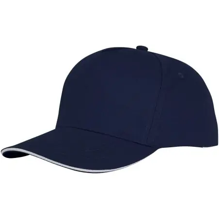 Gorra de 5 paneles con ribete y visera precurvada