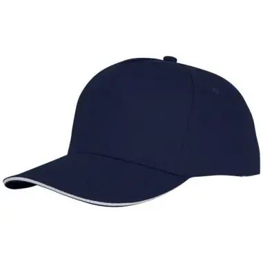 Gorra de 5 paneles con ribete y visera precurvada