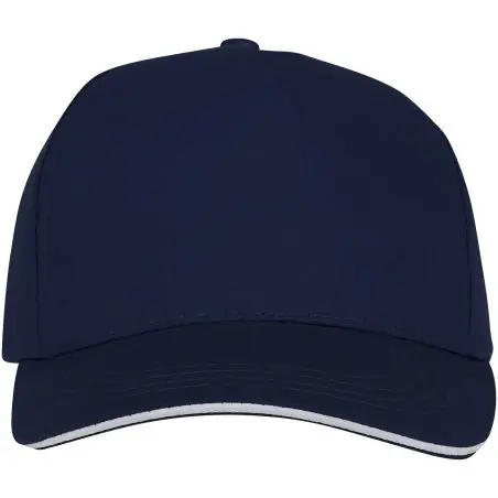 Gorra de 5 paneles con ribete y visera precurvada
