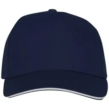 Gorra de 5 paneles con ribete y visera precurvada