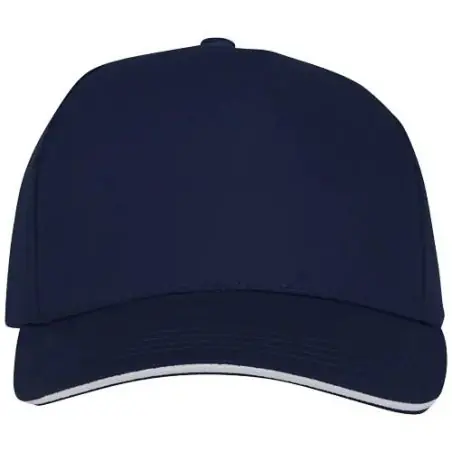 Gorra de 5 paneles con ribete y visera precurvada