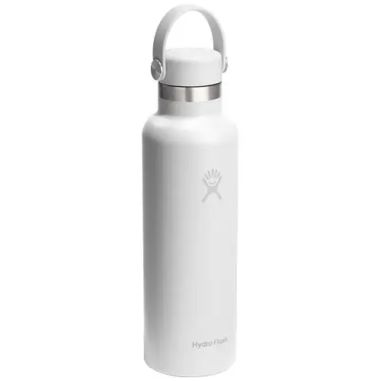 Botella de agua Hydra Flask de acero inoxidable con aislamiento térmico, boca estándar, 621 ml, con tapón con pajita Ecológica P