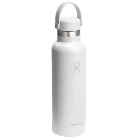 Botella de agua Hydra Flask de acero inoxidable con aislamiento térmico, boca estándar, 621 ml, con tapón con pajita Ecológica P