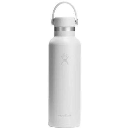 Botella de agua Hydra Flask de acero inoxidable con aislamiento térmico, boca estándar, 621 ml, con tapón con pajita Ecológica P