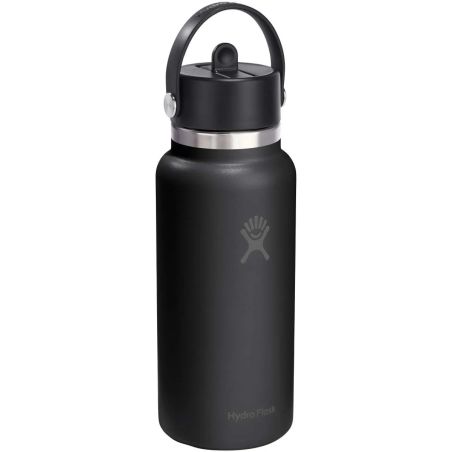 Botella de agua Hydro Flask de acero inoxidable con aislamiento térmico y boca ancha de 946 ml, con tapón con pajita Ecológica P