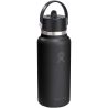 Botella de agua Hydro Flask de acero inoxidable con aislamiento térmico y boca ancha de 946 ml, con tapón con pajita Ecológica P - Imagen 1