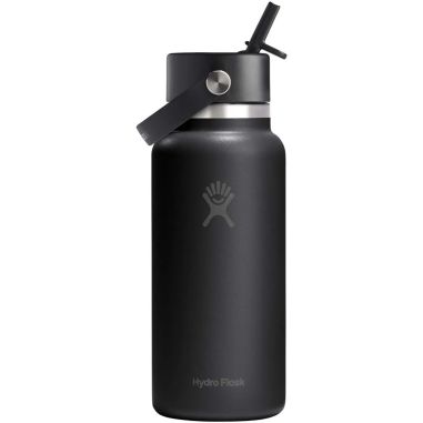 Botella de agua Hydro Flask de acero inoxidable con aislamiento térmico y boca ancha de 946 ml, con tapón con pajita Ecológica P