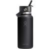 Botella de agua Hydro Flask de acero inoxidable con aislamiento térmico y boca ancha de 946 ml, con tapón con pajita Ecológica P - Imagen 2