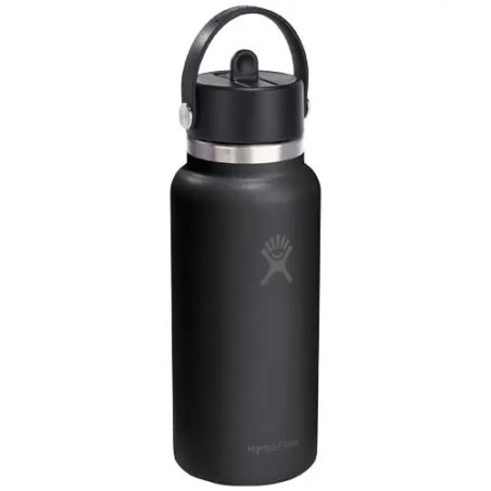 Botella de agua Hydro Flask de acero inoxidable con aislamiento térmico y boca ancha de 946 ml, con tapón con pajita Ecológica P