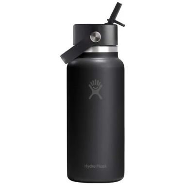 Botella de agua Hydro Flask de acero inoxidable con aislamiento térmico y boca ancha de 946 ml, con tapón con pajita Ecológica P