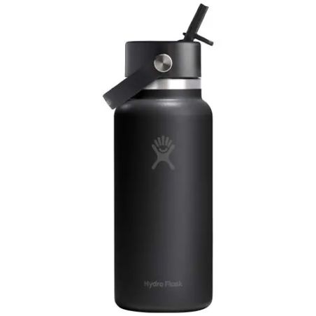 Botella de agua Hydro Flask de acero inoxidable con aislamiento térmico y boca ancha de 946 ml, con tapón con pajita Ecológica P