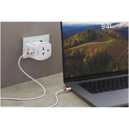 Adaptador universal SKROSS® MUV AC65PD con cable USB-C Ecológico Personalizado 6124620