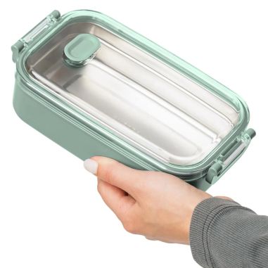 Fiambrera Alven de 750 ml con bandeja de acero reciclado