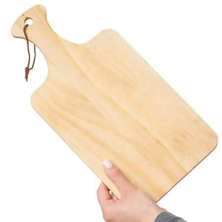 Tabla de cortar Daxton | Madera de pino reciclada | Con asa Ecológica Personalizada 101513378