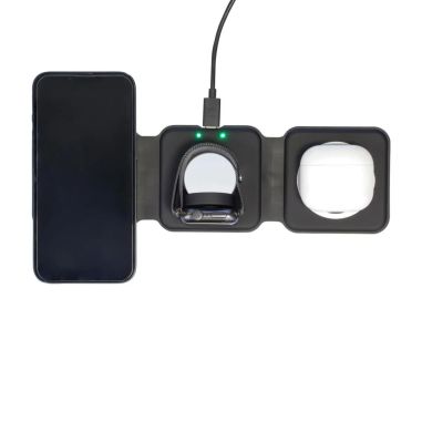Cargador inalámbrico Trigo | Reciclado | 3-en-1 Ecológico Personalizado 101514191