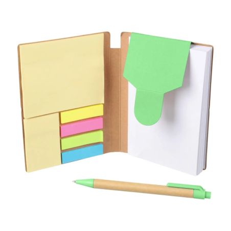 Cuaderno y bolígrafo Quillo | Cartón reciclado | A6 | Ecológico Personalizado 101514193