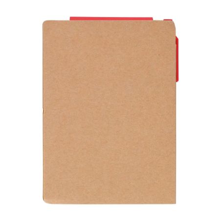 Cuaderno A6 Quillo de cartón reciclado con bolígrafo y notas