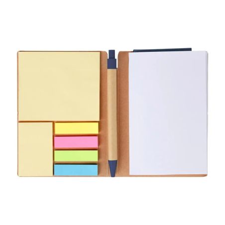 Cuaderno A6 Quillo de cartón reciclado con bolígrafo y notas