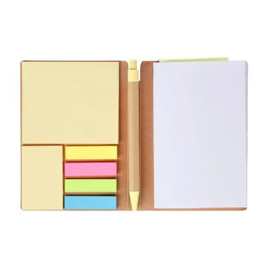 Cuaderno A6 Quillo de cartón reciclado con bolígrafo y notas