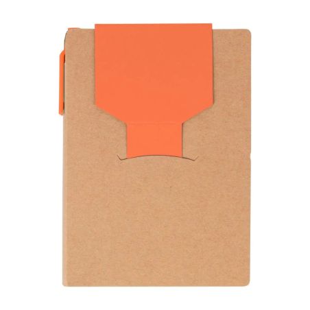 Cuaderno A6 Quillo de cartón reciclado con bolígrafo y notas