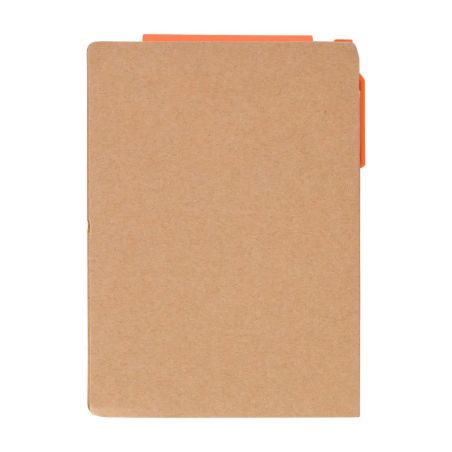 Cuaderno A6 Quillo de cartón reciclado con bolígrafo y notas