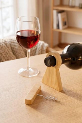 Soporte para botella de vino Vincio | Bambú reciclado Ecológico Personalizado 101514194