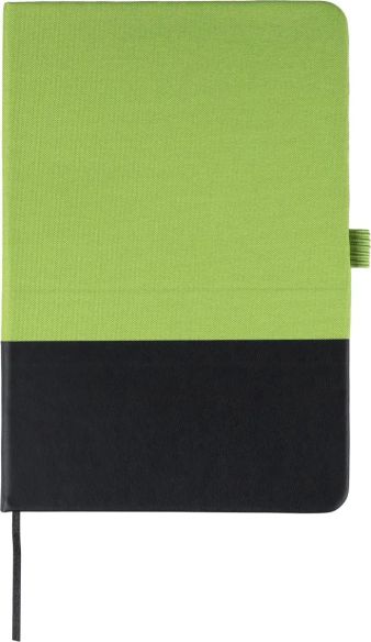 Cuaderno rPET A5 80p 70gsm PU grabado láser soporte