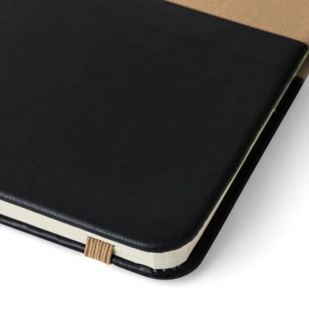 Cuaderno rPET A5 80p 70gsm PU grabado láser soporte