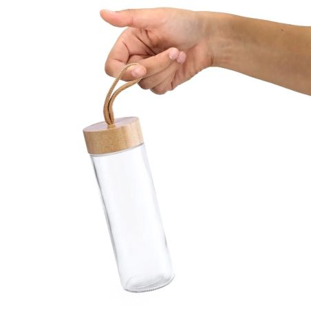 Tarro de cristal con tapa de bambú 420 ml