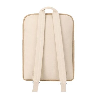 Mochila de yute y algodón con bolsillo frontal 40x32 cm