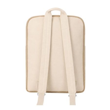Mochila de yute y algodón con bolsillo frontal 40x32 cm