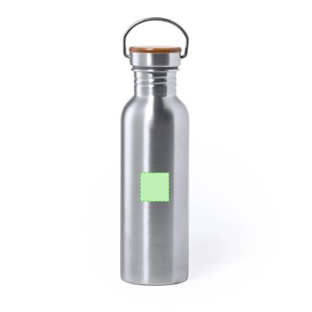 Bidón acero inox 800 ml tapón bambú
