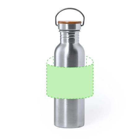 Bidón acero inox 800 ml tapón bambú