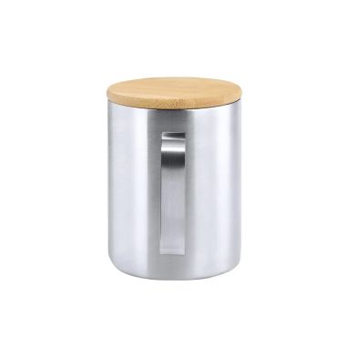 Taza térmica acero inox 350 ml tapa bambú FSC caja eco