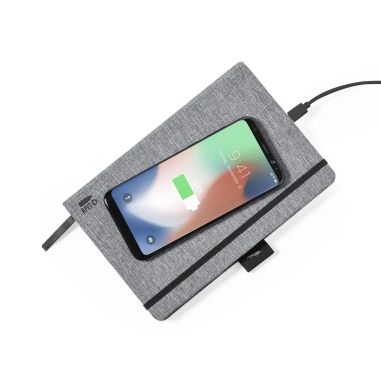 Bloc A5 RPET cargador inalámbrico 10W