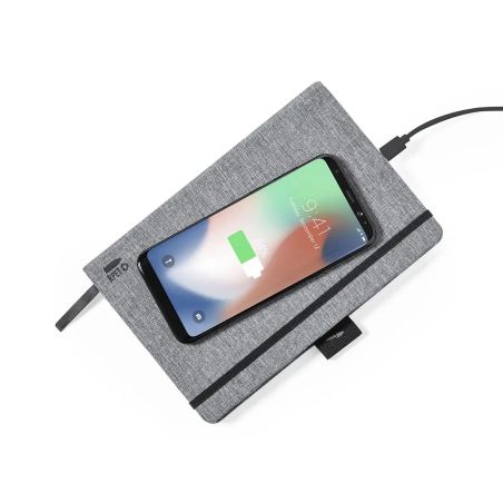 Bloc A5 RPET cargador inalámbrico 10W