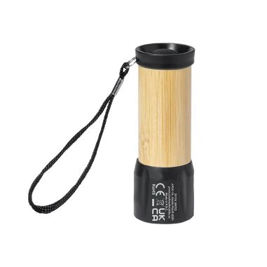 Linterna de bambú 9 LEDs con correa