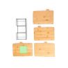 Set 4 tablas corte bambú talladas cesta metálica kraft - Imagen 11