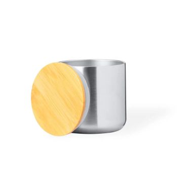 Set bidón vasos acero inox bambú 500 ml 2x300 ml kraft