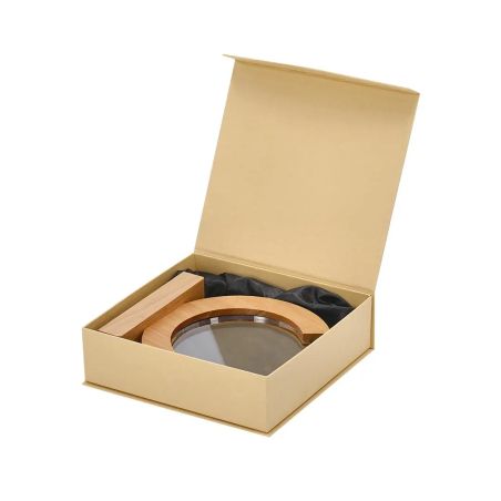 Placa trofeo cristal circular base madera