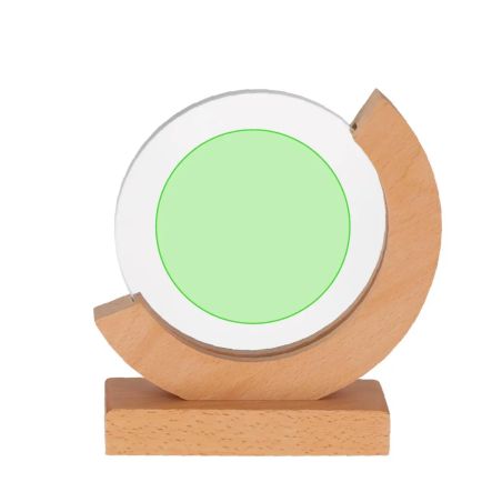 Placa trofeo cristal circular base madera