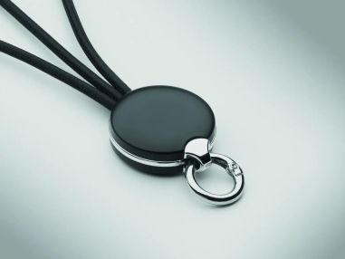 Set regalo bolígrafo giratorio metálico y llavero cargador