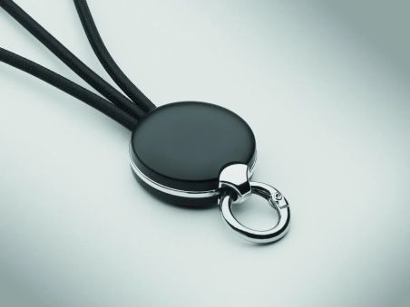 Set regalo bolígrafo giratorio metálico y llavero cargador