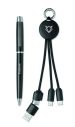 Set regalo bolígrafo giratorio metálico y llavero cargador - Imagen 6