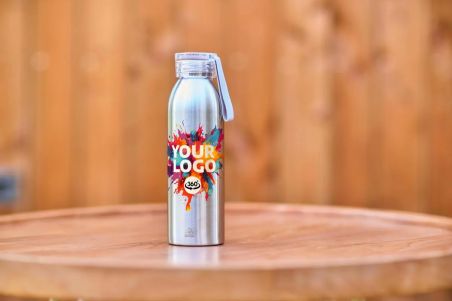 Botella acero reciclado 650 ml con correa