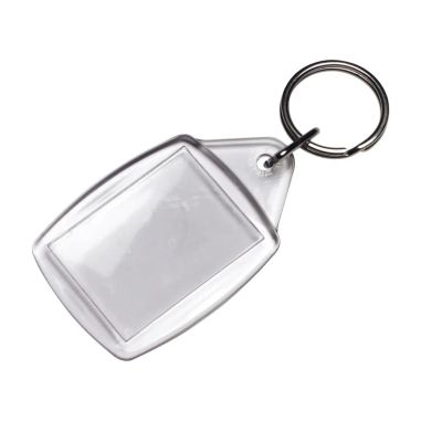 Llavero plástico transparente con inserto